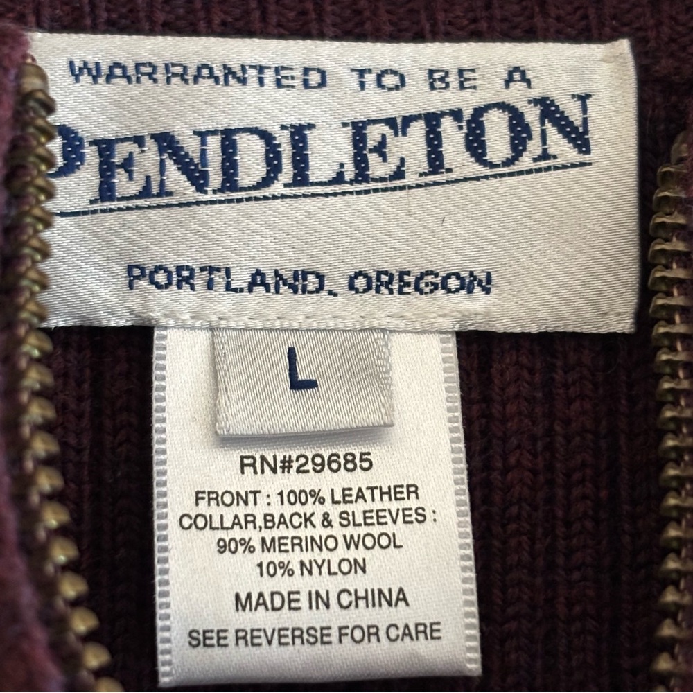 Pendleton Wool And Leather Jacket In Burgundy Wom… - image 8